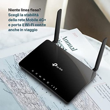 TP-Link Archer MR550 Router 4G+ Cat6 300Mbps, Wi-Fi AC1200 Dual Band, Router 4g con Sim, MicroSIM, Porta LAN/WAN Gigabit, MU-MIMO, Senza Configurazione, Tecnologia TP-Link OneMesh TP-Link Archer MR550 Router 4G+ Cat6 300Mbps, Wi-Fi AC1200 Dual Band, Router 4g con Sim, MicroSIM, Porta LAN/WAN Gigabit, MU-MIMO, Senza Configurazione, Tecnologia TP-Link OneMesh