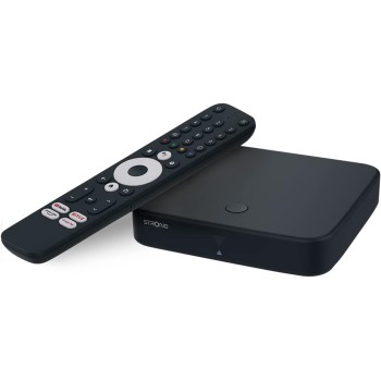 STRONG - Streaming Box Android TV + DVB-T 4K UHD - SRT420 - Chromecast integrato - Compatibile con Google Voice Assistant - Dolby Audio e Dolby Vision - Facile da installare - Nero