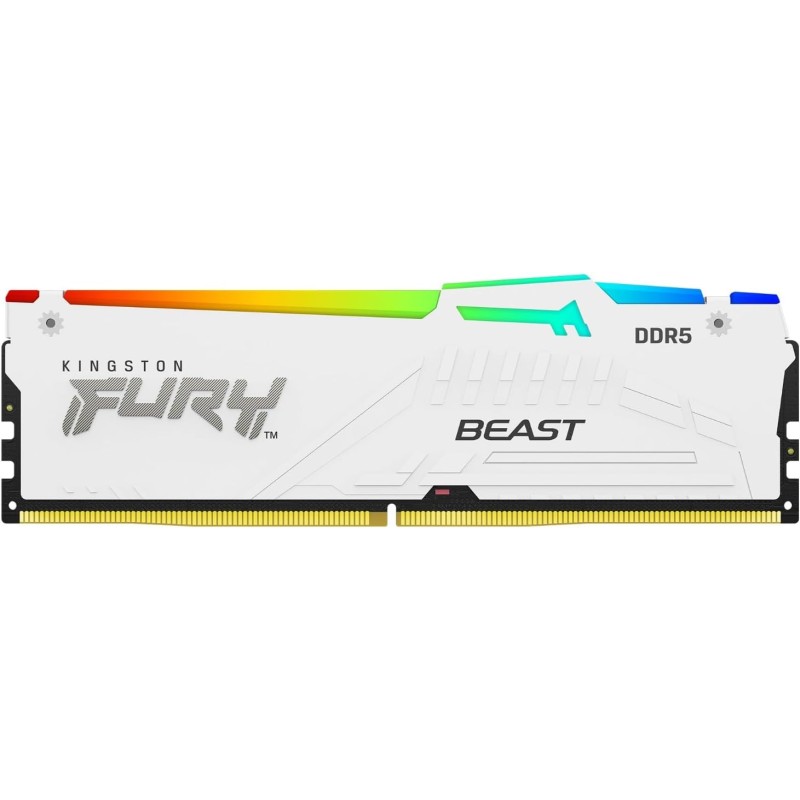Kingston FURY Beast Bianco RGB XMP 32GB 6000MT/s DDR5 CL40 DIMM Memoria Gaming per Computer Fissi Kit da 2 - KF560C40BWAK2-32 - 32GB Bianco