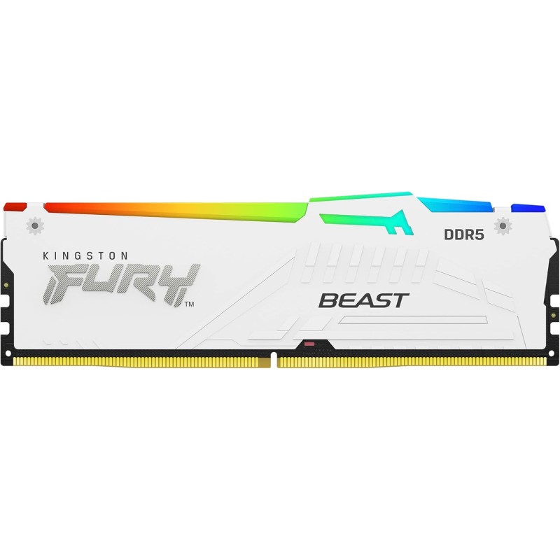 Kingston FURY Beast Bianco RGB XMP 64GB 5600MT/s DDR5 CL40 DIMM Memoria Gaming per Computer Fissi Kit da 2 - KF556C40BWAK2-64 - 64GB Bianco