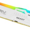 Kingston FURY Beast Bianco RGB XMP 64GB 5600MT/s DDR5 CL40 DIMM Memoria Gaming per Computer Fissi Kit da 2 - KF556C40BWAK2-64 - 64GB Bianco