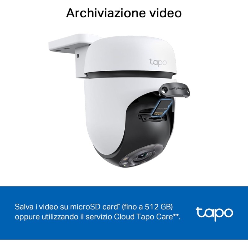 Tapo C510W Telecamera WiFi da esterno 2K 3MP, visione a 360°, visione notturna a colori, telecamera di sorveglianza IP, sensore di movimento, impermeabile IP65, audio bidirezionale, Alexa Tapo C510W Telecamera WiFi da esterno 2K 3MP, visione a 360°, visione notturna a colori, telecamera di sorveglianza IP, sensore di movimento, impermeabile IP65, audio bidirezionale, Alexa