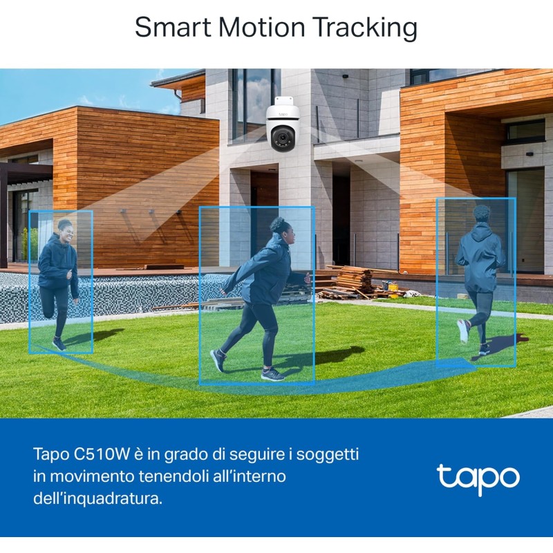 Tapo C510W Telecamera WiFi da esterno 2K 3MP, visione a 360°, visione notturna a colori, telecamera di sorveglianza IP, sensore di movimento, impermeabile IP65, audio bidirezionale, Alexa Tapo C510W Telecamera WiFi da esterno 2K 3MP, visione a 360°, visione notturna a colori, telecamera di sorveglianza IP, sensore di movimento, impermeabile IP65, audio bidirezionale, Alexa