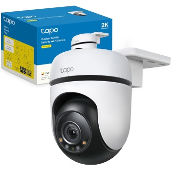 Tapo C510W Telecamera WiFi da esterno 2K 3MP, visione a 360°, visione notturna a colori, telecamera di sorveglianza IP, sensore di movimento, impermeabile IP65, audio bidirezionale, Alexa