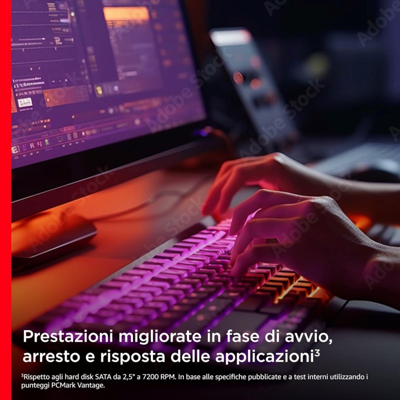 SanDisk Ultra 3D 4TB SSD Interno, SATA 2.5", ultra veloce fino a 560 MB/s, SATA III 6GB/s, 3D NAND Technologia, Tecnologia nCache 2.0, Resistente agli urti - 4TB