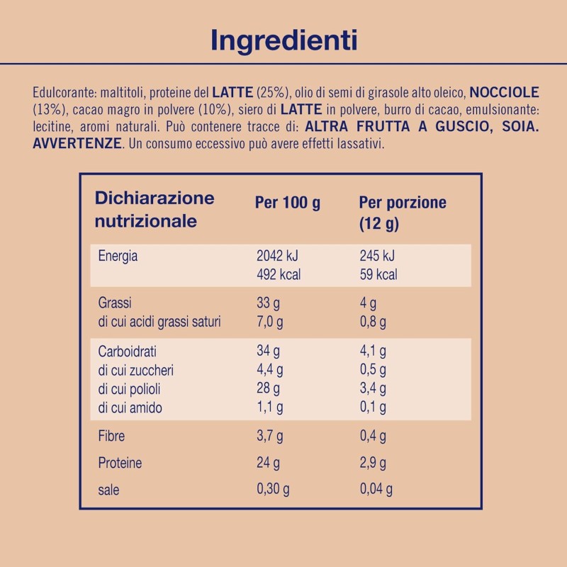 Enervit, Protein Cream Keto Cacao e Nocciole, -70% di Zuccheri, Crema Proteica Spalmabile con Cacao e Nocciole, Per una Colazione Golosa e Saziante, Senza Glutine, Barattolo da 180gr
