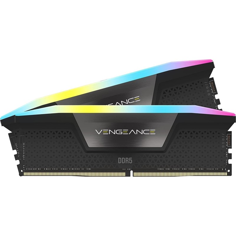 CORSAIR VENGEANCE RGB DDR5 RAM 64GB (2x32GB) 6400MHz CL32 Intel XMP Compatibile iCUE Memoria per Computer - Nero (CMH64GX5M2B6400C32) - 64GB (2x32GB) Nero CORSAIR VENGEANCE RGB DDR5 RAM 64GB (2x32GB) 6400MHz CL32 Intel XMP Compatibile iCUE Memoria per Computer - Nero (CMH64GX5M2B6400C32) - 64GB (2x32GB) Nero