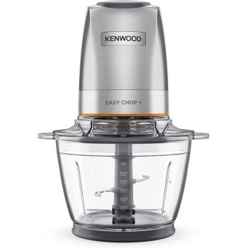 Kenwood EasyChop+ CHP62.400SI, Tritatutto con Sistema di Lame Quad Blade in Acciaio Inox, Sistema di Controllo, Tritaghiaccio, Ciotola in Vetro da 600ml, Lavabile in Lavastoviglie, 500W, Silver