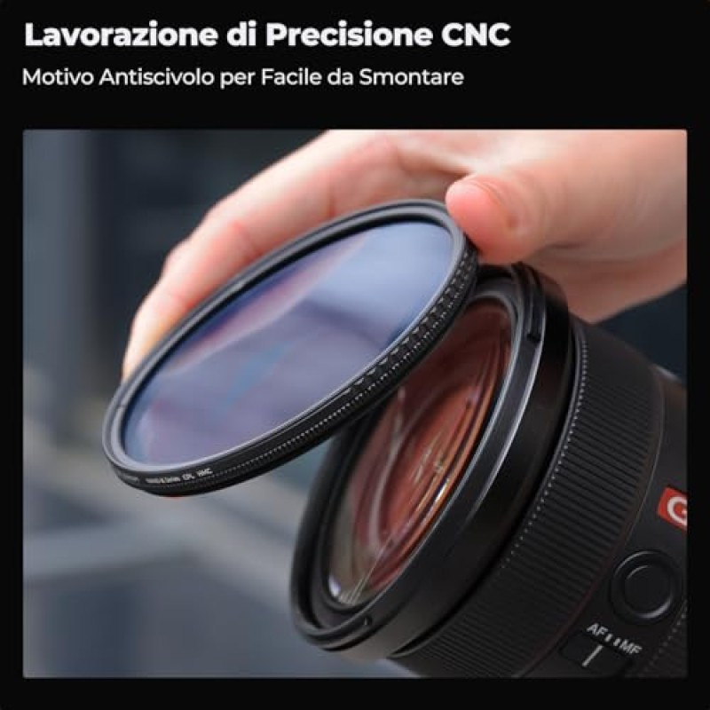 K&F CONCEPT Nano-Klear Filtro Polarizzatore Circolare CPL in Vetro Ottico con Nano-Rivestimento per Obiettivi 72mm + Un Panno di Pulizia - 72mm K&F CONCEPT Nano-Klear Filtro Polarizzatore Circolare CPL in Vetro Ottico con Nano-Rivestimento per Obiettivi 72mm + Un Panno di Pulizia - 72mm