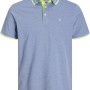 JACK & JONES Polo Plain Shirt Collar Polo - XS Blu (Bright Cobalt Detail:neon)