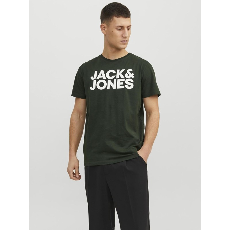JACK & JONES Jjecorp Logo Tee SS O-Neck Noos T-Shirt Uomo - XS Verde (Mountain View Fit: Slim/Large Print) JACK & JONES Jjecorp Logo Tee SS O-Neck Noos T-Shirt Uomo - XS Verde (Mountain View Fit: Slim/Large Print)