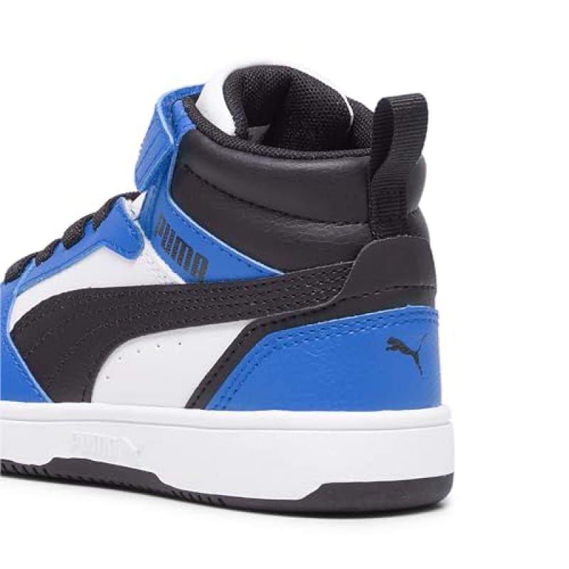 PUMA Rebound V6 Mid AC+ PS Scarpe da ginnasticaUnisex - Bambini e Ragazzi - 32 EU Puma White Puma Black Racing Blue