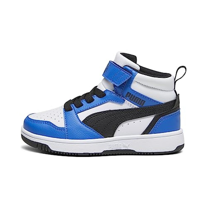 PUMA Rebound V6 Mid AC+ PS Scarpe da ginnasticaUnisex - Bambini e Ragazzi - 32 EU Puma White Puma Black Racing Blue