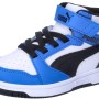 PUMA Rebound V6 Mid AC+ PS Scarpe da ginnasticaUnisex - Bambini e Ragazzi - 32 EU Puma White Puma Black Racing Blue