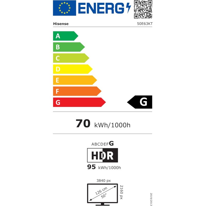 Hisense 50" UHD 4K 2023 50E63KT, Smart TV VIDAA U6, Dolby Vision, HDR 10+, Game Mode Plus, Alexa Built-in, Tuner DVB-T2/S2 HEVC 10, lativù 4K - 50 Pollici Hisense 50" UHD 4K 2023 50E63KT, Smart TV VIDAA U6, Dolby Vision, HDR 10+, Game Mode Plus, Alexa Built-in, Tuner DVB-T2/S2 HEVC 10, lativù 4K - 50 Pollici