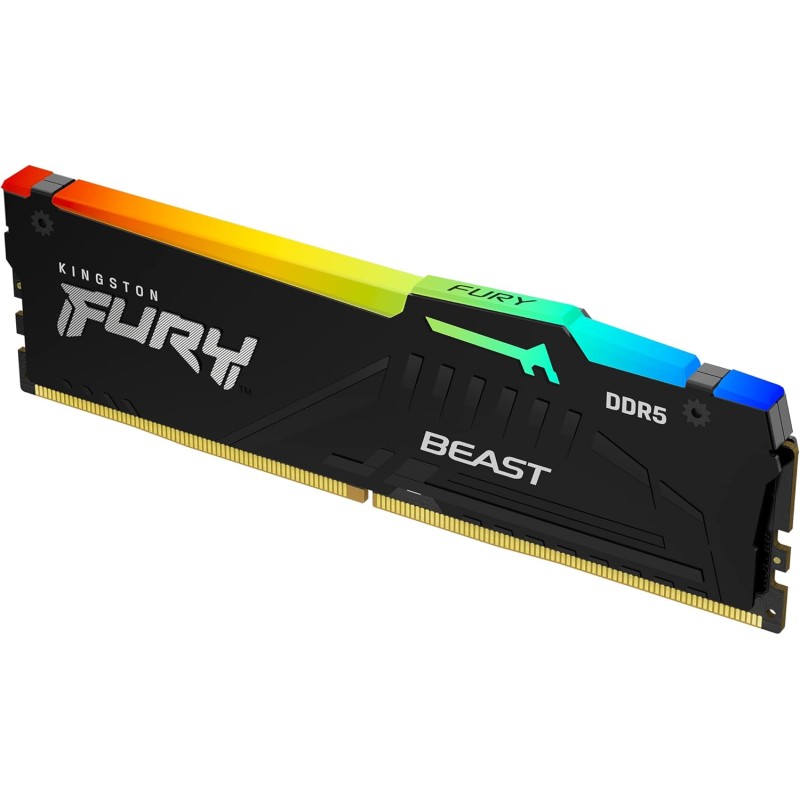 Kingston FURY Beast Nero RGB XMP 128GB 5200MT/s DDR5 CL40 DIMM Memoria Gaming per Computer Fissi Kit da 4 - KF552C40BBAK4-128 - 128GB Nero Kingston FURY Beast Nero RGB XMP 128GB 5200MT/s DDR5 CL40 DIMM Memoria Gaming per Computer Fissi Kit da 4 - KF552C40BBAK4-128 - 128GB Nero