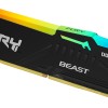 Kingston FURY Beast Nero RGB XMP 128GB 5200MT/s DDR5 CL40 DIMM Memoria Gaming per Computer Fissi Kit da 4 - KF552C40BBAK4-128 - 128GB Nero