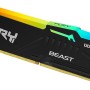 Kingston FURY Beast Nero RGB XMP 128GB 5200MT/s DDR5 CL40 DIMM Memoria Gaming per Computer Fissi Kit da 4 - KF552C40BBAK4-128 - 128GB Nero