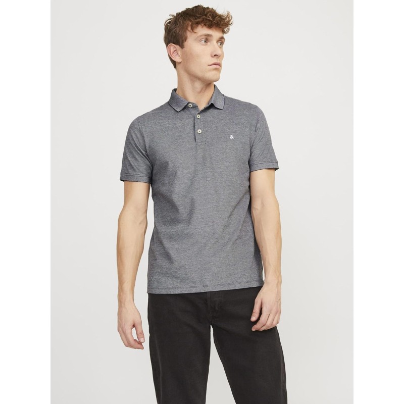JACK & JONES Polo Plain Shirt Collar Polo - L Antracite JACK & JONES Polo Plain Shirt Collar Polo - L Antracite