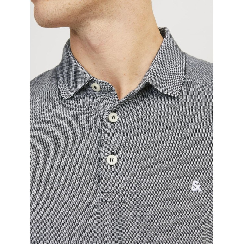 JACK & JONES Polo Plain Shirt Collar Polo - L Antracite JACK & JONES Polo Plain Shirt Collar Polo - L Antracite