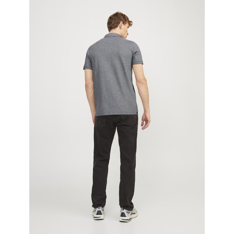 JACK & JONES Polo Plain Shirt Collar Polo - M Antracite JACK & JONES Polo Plain Shirt Collar Polo - M Antracite