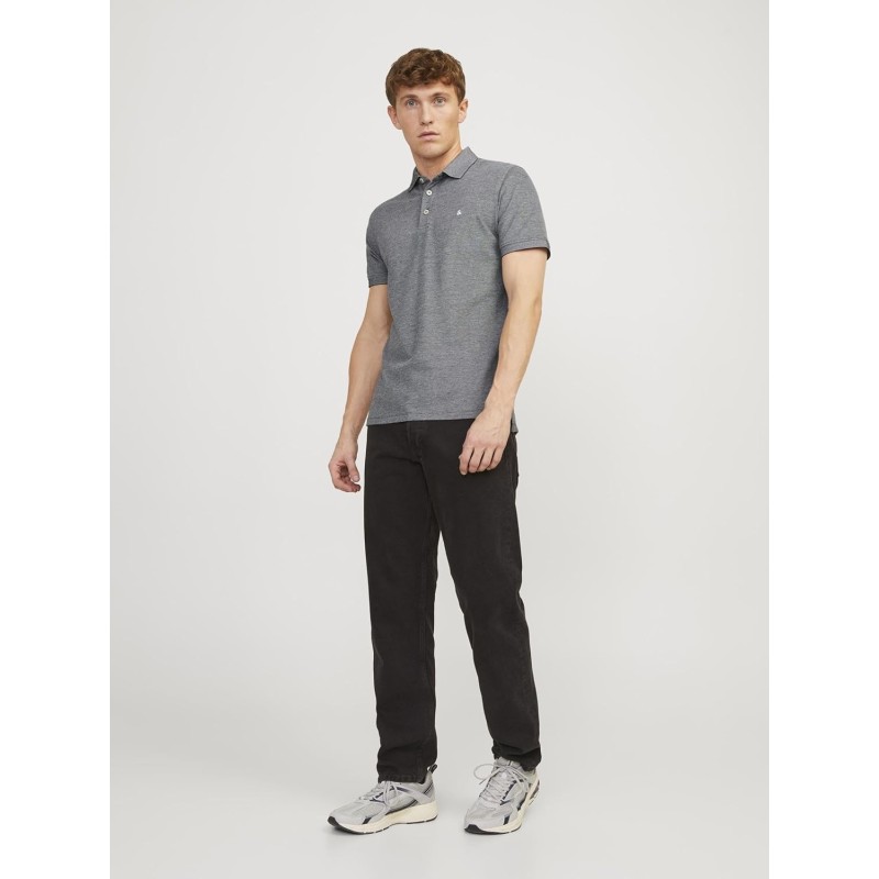 JACK & JONES Polo Plain Shirt Collar Polo - XS Antracite JACK & JONES Polo Plain Shirt Collar Polo - XS Antracite