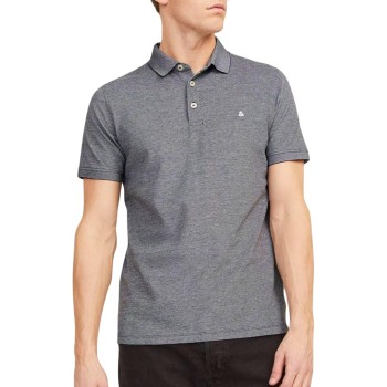 JACK & JONES Polo Plain Shirt Collar Polo - XS Antracite