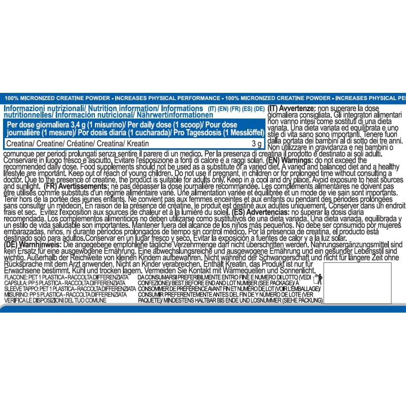 YAMAMOTO NUTRITION, CreaPOWDER 500 gr, Integratore Alimentare di Creatina Monoidrato in Polvere, Integratore per Sportivi Aumenta le Prestazioni Fisiche, Gusto Neutro - 500 grammi