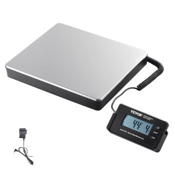 VEVOR Bilancia Digitale Pesa Pacchi di Spedizione Pacchi Postali Uso Commerciale in ABS Carico tra 150 g-200 kg per Corriere Fattoria, Bilancia per Pacchi 309 x 262 x 45 mm Schermo LCD Funzione Tara - 200kg/50g