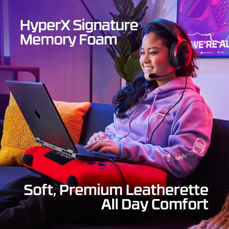 HyperX Cloud III, Cuffie da Gaming con Cavo USB-C, Controlli Audio Integrati, Telaio in Alluminio, Cuscinetti in Memory Foam Rivestiti in Similpelle, Adatto per PS4, Xbox e PC, Nero/Rosso - Rosso
