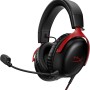 HyperX Cloud III, Cuffie da Gaming con Cavo USB-C, Controlli Audio Integrati, Telaio in Alluminio, Cuscinetti in Memory Foam Rivestiti in Similpelle, Adatto per PS4, Xbox e PC, Nero/Rosso - Rosso