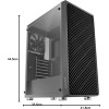 Mars Gaming MC-3000, Semitower Gaming ATX, Finestra Vetro Temperato, Parte Frontale Metal-Mesh, 4 Ventole 120 mm, Nero