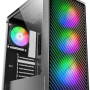 Mars Gaming MC-F, Semitower Gaming ATX, Finestra Vetro Temperato, Parte Frontale Metal-Mesh, 4 Ventole ARGB 120 mm, Nero