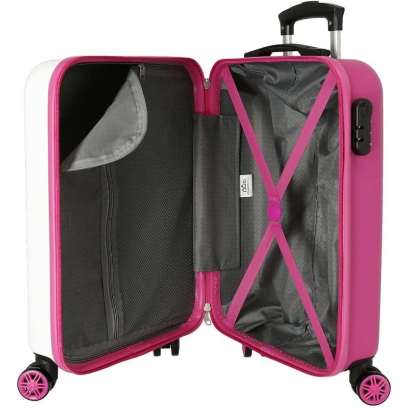 Disney Adorable Stitch Bagagli- Bagagli per bambini Bambine e ragazze Bianco/ Rosa - Valigia cabina Adorabile