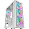 Mars Gaming MC-NEO, Torre Gaming XXL E-ATX, Finestra Frontale e Laterale Vetro Temperato, 4 Ventole ARGB 120mm + Ventola 120mm, Sistema CPU Freezer, Bianco