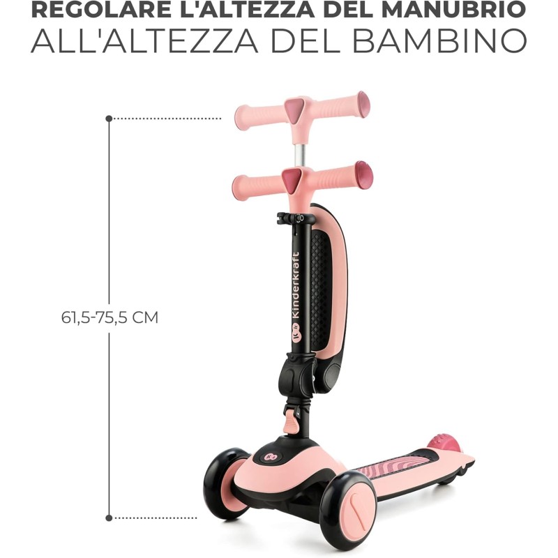 Kinderkraft HALLEY Monopattino - Pink Kinderkraft HALLEY Monopattino - Pink