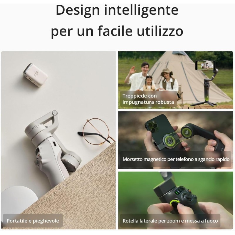 DJI Osmo Mobile 6, stabilizzatore per smartphone a 3 assi, tracciamento degli oggetti, manico integrato, portatile e pieghevole, per Android e iPhone, ideale per vlog, YouTube, TikTok, grigio platino DJI Osmo Mobile 6, stabilizzatore per smartphone a 3 assi, tracciamento degli oggetti, manico integrato, portatile e pieghevole, per Android e iPhone, ideale per vlog, YouTube, TikTok, grigio platino