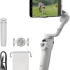 DJI Osmo Mobile 6, stabilizzatore per smartphone a 3 assi, tracciamento degli oggetti, manico integrato, portatile e pieghevole, per Android e iPhone, ideale per vlog, YouTube, TikTok, grigio platino