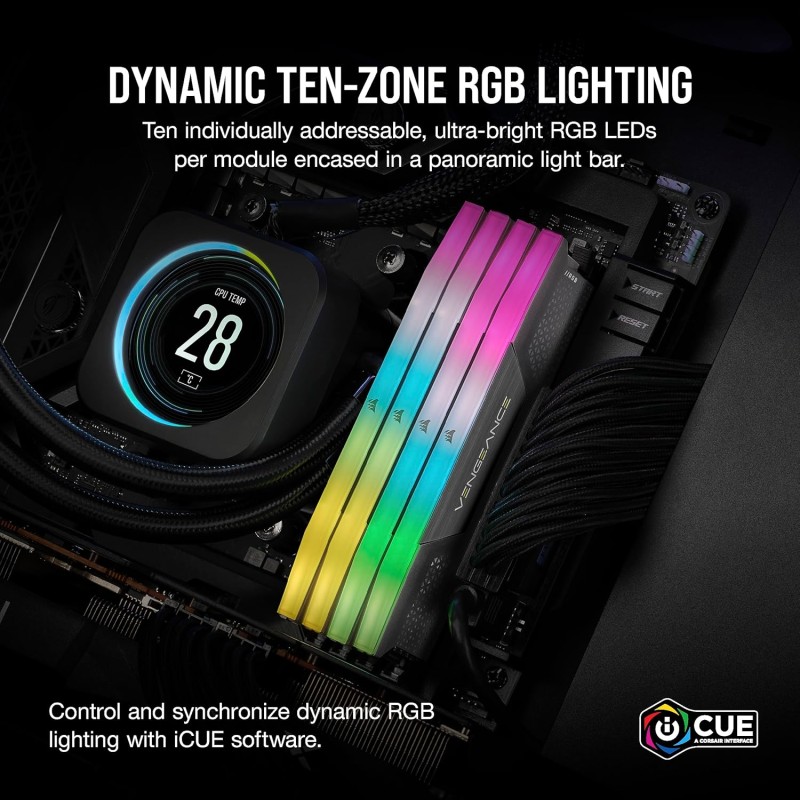 CORSAIR VENGEANCE RGB DDR5 64GB (2x32GB) DDR5 6000MHz CL30 AMD EXPO Intel XMP iCUE Memoria Compatibile per Computer - Grigio (CMH64GX5M2B6000Z30) - 64GB (2x32GB) CORSAIR VENGEANCE RGB DDR5 64GB (2x32GB) DDR5 6000MHz CL30 AMD EXPO Intel XMP iCUE Memoria Compatibile per Computer - Grigio (CMH64GX5M2B6000Z30) - 64GB (2x32GB)