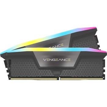 CORSAIR VENGEANCE RGB DDR5 64GB (2x32GB) DDR5 6000MHz CL30 AMD EXPO Intel XMP iCUE Memoria Compatibile per Computer - Grigio (CMH64GX5M2B6000Z30) - 64GB (2x32GB)