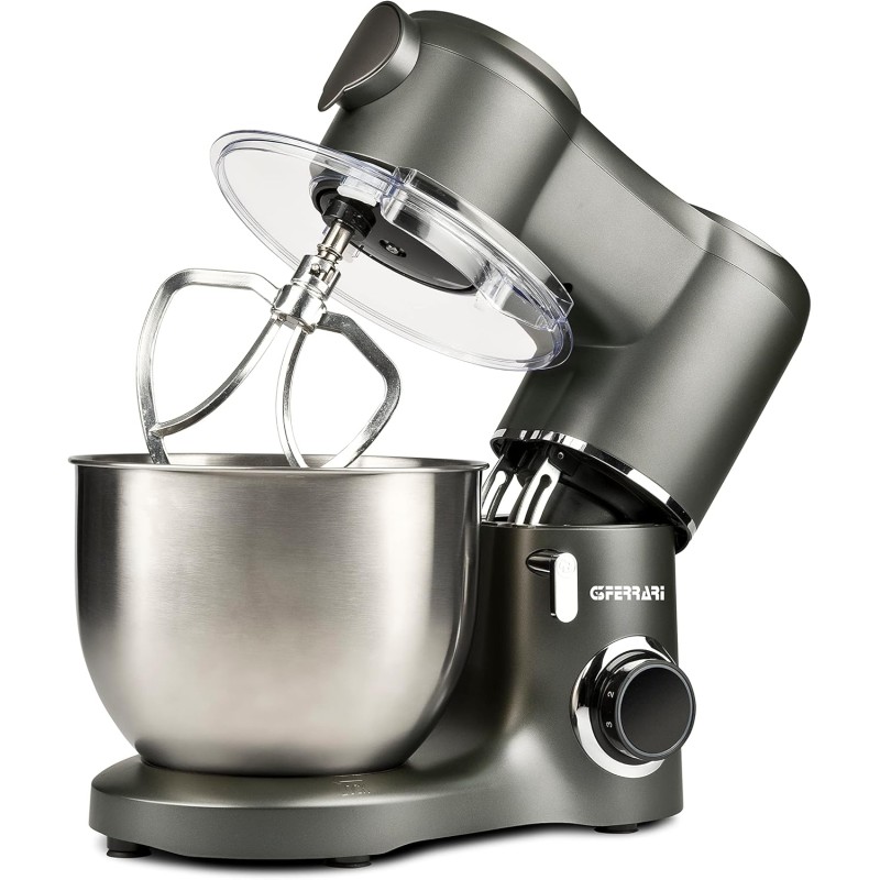G3 Ferrari G20149 Impastatrice Planetaria "Pastaio", 1800 Watt (max), Capacità 7 Litri, 6 Velocità, Contenitore INOX, Accessori inclusi, Singolo gancio, Grigio Antracite G3 Ferrari G20149 Impastatrice Planetaria "Pastaio", 1800 Watt (max), Capacità 7 Litri, 6 Velocità, Contenitore INOX, Accessori inclusi, Singolo gancio, Grigio Antracite