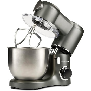 G3 Ferrari G20149 Impastatrice Planetaria "Pastaio", 1800 Watt (max), Capacità 7 Litri, 6 Velocità, Contenitore INOX, Accessori inclusi, Singolo gancio, Grigio Antracite