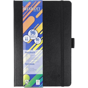 Westcott Taccuino DIN A5 quadrato | 192 pagine in elegante copertina rigida | carta FSC-mix sostenibile da 80 g/m² | con tasca interna, segnalibro e portapenne | E-744836 00 - A5