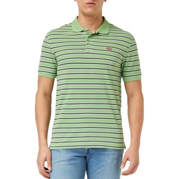 Levi's Housemark Polo T-Shirt Uomo - XS Hopscotch Stripe Aspen Green