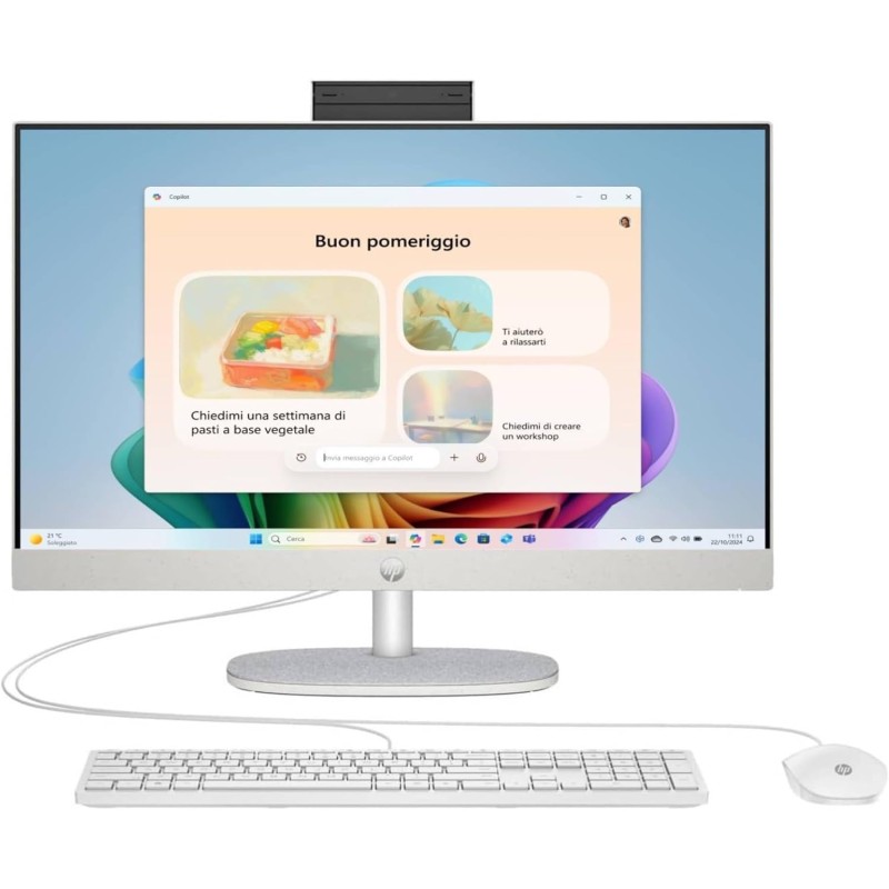 HP 27-cr0001sl All-in-One, AMD Ryzen 5 7520U, 8GB RAM LPDDR5, 512GB SSD NVMe, AMD Radeon Integrata, Display da 27" FHD IPS, Wi-Fi, Audio Integrato da 2W, Windows 11, Non è Touch, Bianco - 27" HP 27-cr0001sl All-in-One, AMD Ryzen 5 7520U, 8GB RAM LPDDR5, 512GB SSD NVMe, AMD Radeon Integrata, Display da 27" FHD IPS, Wi-Fi, Audio Integrato da 2W, Windows 11, Non è Touch, Bianco - 27"