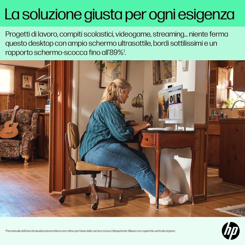 HP 27-cr0001sl All-in-One, AMD Ryzen 5 7520U, 8GB RAM LPDDR5, 512GB SSD NVMe, AMD Radeon Integrata, Display da 27" FHD IPS, Wi-Fi, Audio Integrato da 2W, Windows 11, Non è Touch, Bianco - 27" HP 27-cr0001sl All-in-One, AMD Ryzen 5 7520U, 8GB RAM LPDDR5, 512GB SSD NVMe, AMD Radeon Integrata, Display da 27" FHD IPS, Wi-Fi, Audio Integrato da 2W, Windows 11, Non è Touch, Bianco - 27"