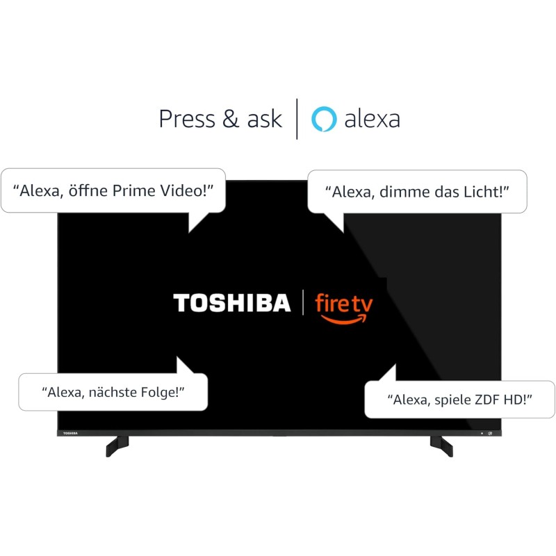 Toshiba 55QF5D63DA QLED 4K Smart Fire TV, TRU Picture, Ultra HD, HDR10, Disney+, Prime, Netflix, Dolby Vision, Dolby Atmos, Sound by Onkyo, Alexa, HDMI 2.1, Bluetooth, Airplay - 55'' Toshiba 55QF5D63DA QLED 4K Smart Fire TV, TRU Picture, Ultra HD, HDR10, Disney+, Prime, Netflix, Dolby Vision, Dolby Atmos, Sound by Onkyo, Alexa, HDMI 2.1, Bluetooth, Airplay - 55''