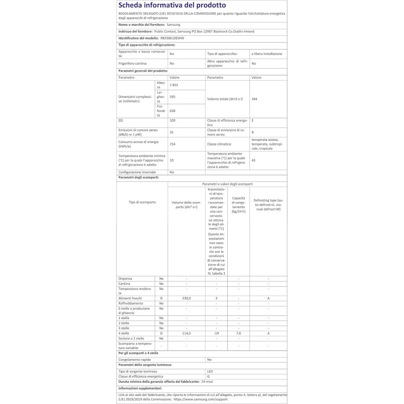 Samsung EcoFlex RB33B610EWW/EF Frigorifero Combinato, Tecnologia SpaceMax, Total No Frost, All Around Cooling, Motore Digital Inverter Garantito 20 Anni, 344 L, LxAxP: 59,5 x 185,3 x 65,8 cm, Bianco - Bianco