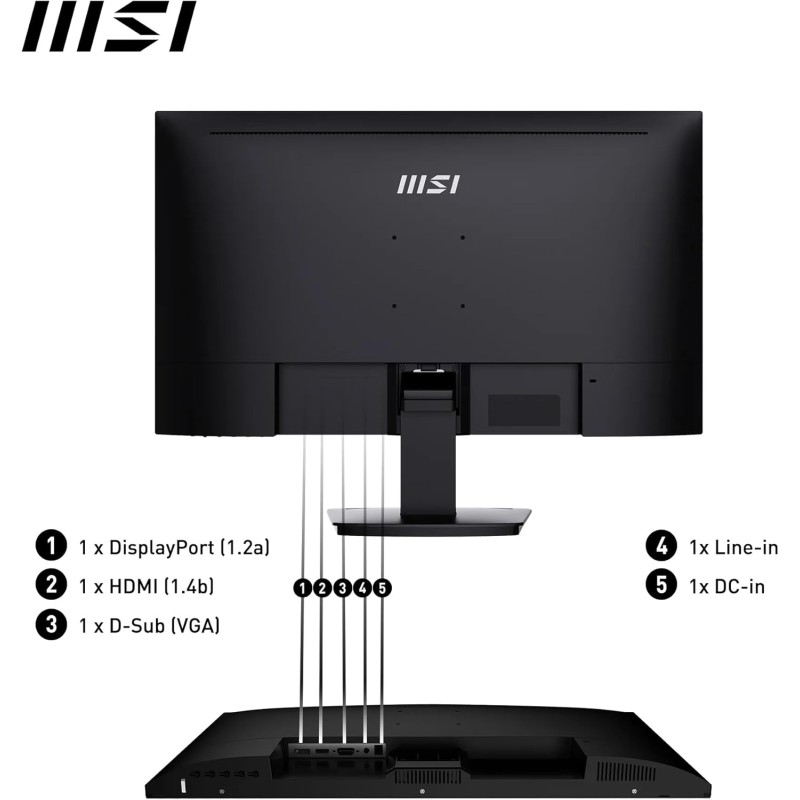 MSI PRO MP273A Monitor 27" FHD, IPS (1920 x 1080), fino a 100 Hz (con HDMI), Schermo Eye-Friendly, VESA 75x75, Altoparlanti integrati, Supporto Display Kit - HDMI 1.4, DP 1.2a, D-Sub - 27" Nero MSI PRO MP273A Monitor 27" FHD, IPS (1920 x 1080), fino a 100 Hz (con HDMI), Schermo Eye-Friendly, VESA 75x75, Altoparlanti integrati, Supporto Display Kit - HDMI 1.4, DP 1.2a, D-Sub - 27" Nero