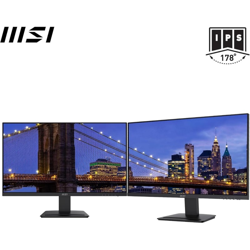 MSI PRO MP273A Monitor 27" FHD, IPS (1920 x 1080), fino a 100 Hz (con HDMI), Schermo Eye-Friendly, VESA 75x75, Altoparlanti integrati, Supporto Display Kit - HDMI 1.4, DP 1.2a, D-Sub - 27" Nero MSI PRO MP273A Monitor 27" FHD, IPS (1920 x 1080), fino a 100 Hz (con HDMI), Schermo Eye-Friendly, VESA 75x75, Altoparlanti integrati, Supporto Display Kit - HDMI 1.4, DP 1.2a, D-Sub - 27" Nero